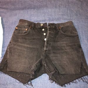 Black fringe shorts